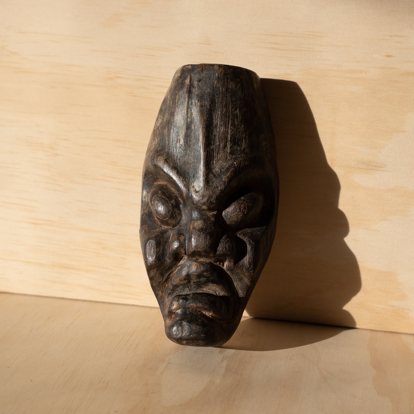 Vintage Japanese Small Carved Nio Mask sculpture