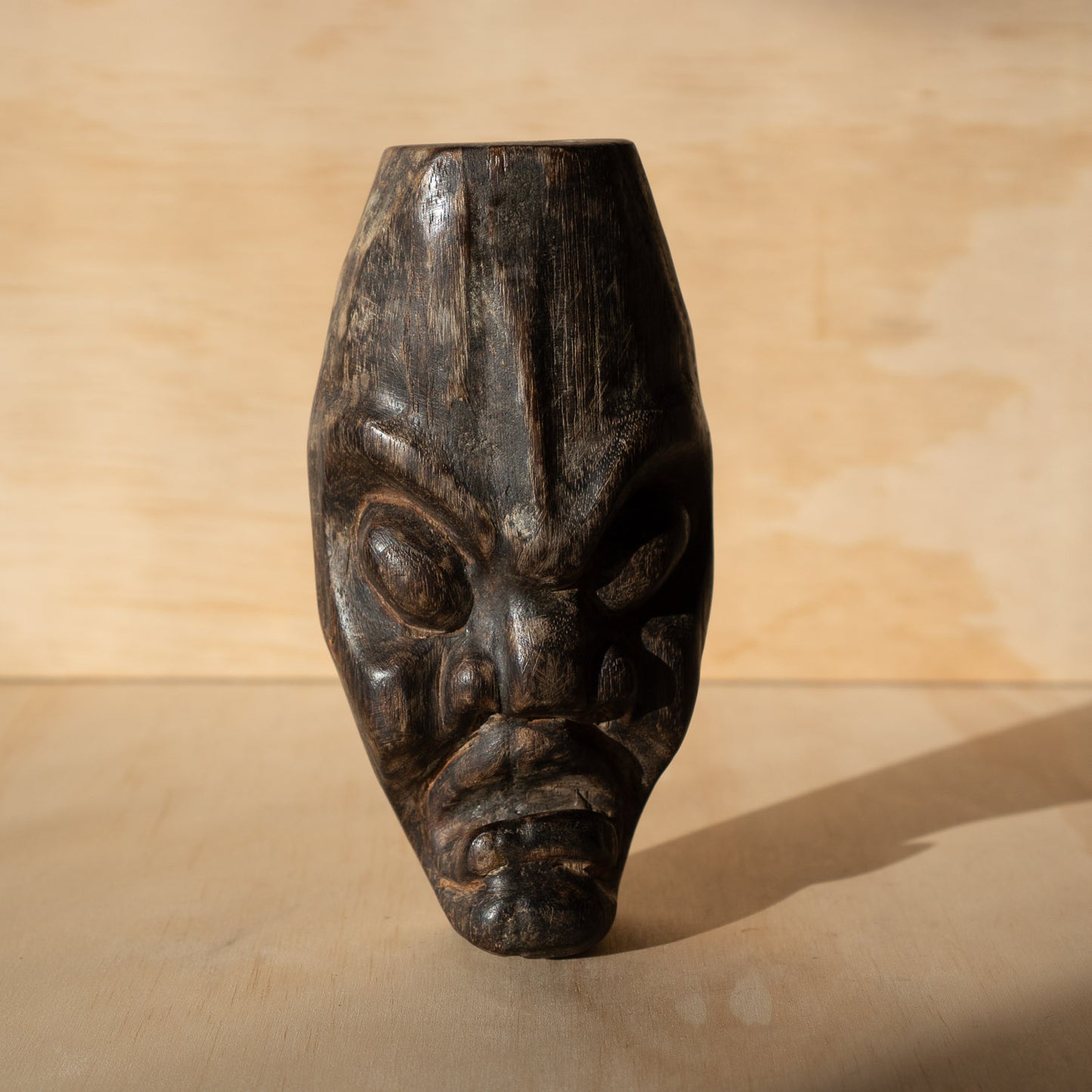 Vintage Japanese Small Carved Nio Mask sculpture