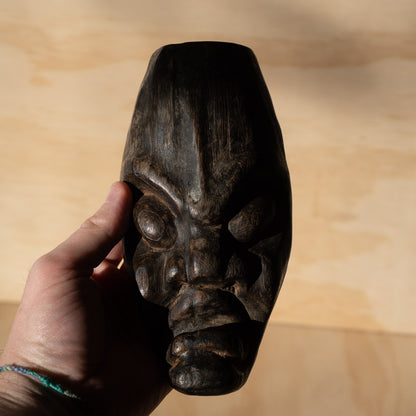 Vintage Japanese Small Carved Nio Mask sculpture