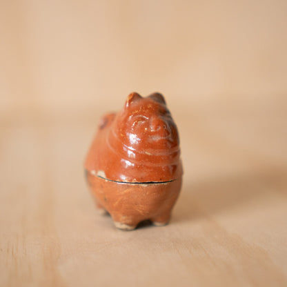Vintage Japanese Cat shaped Kogo Incense Container