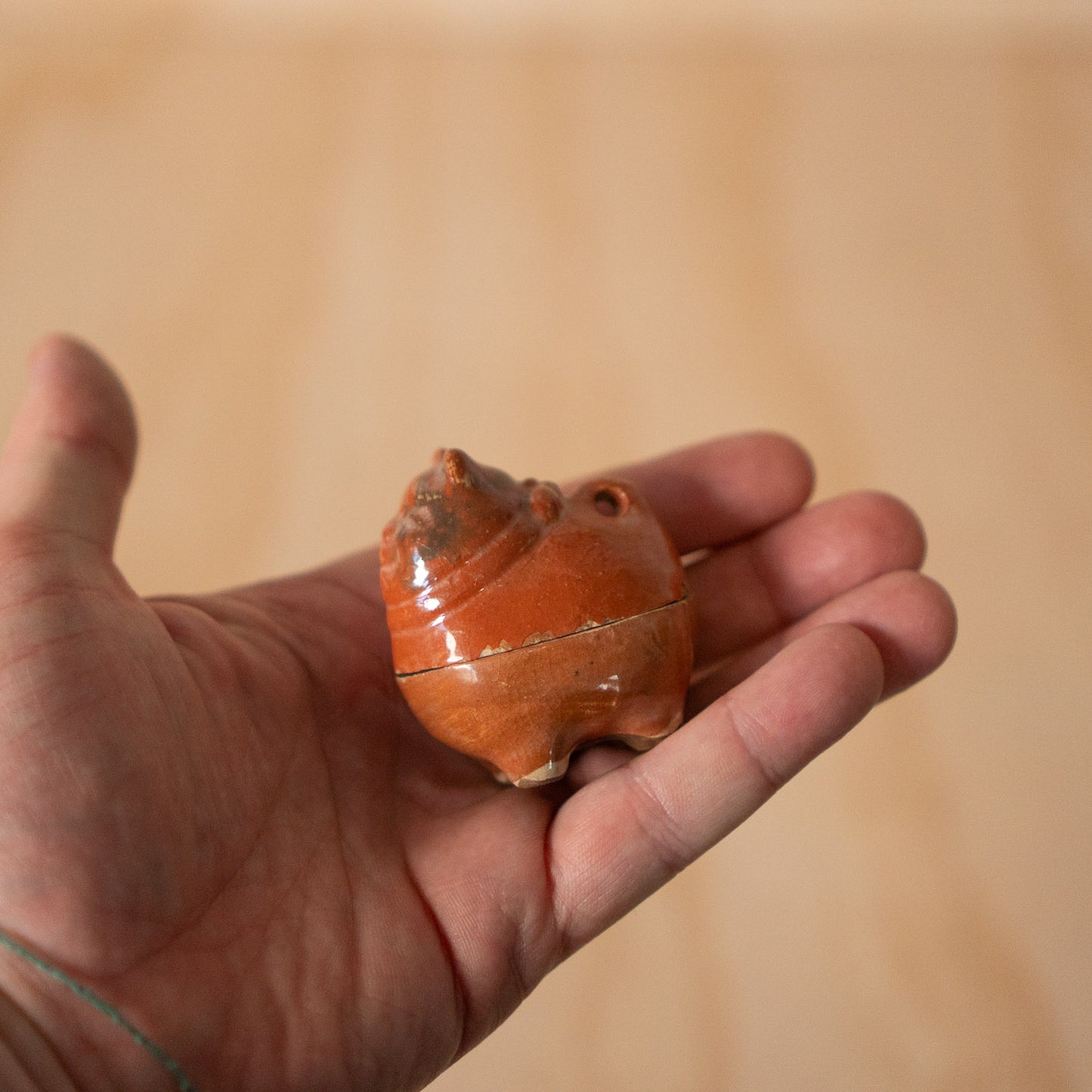 Vintage Japanese Cat shaped Kogo Incense Container