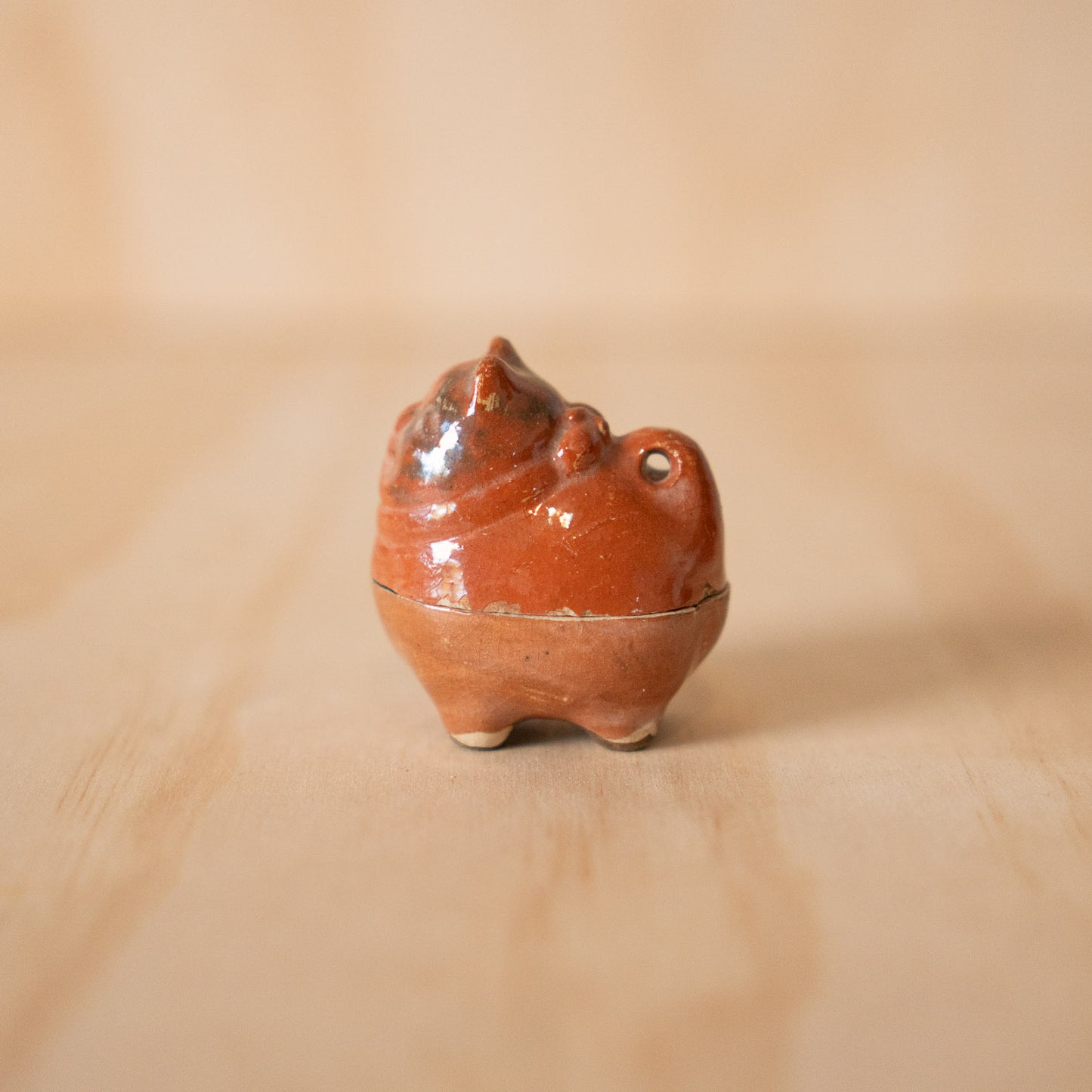 Vintage Japanese Cat shaped Kogo Incense Container