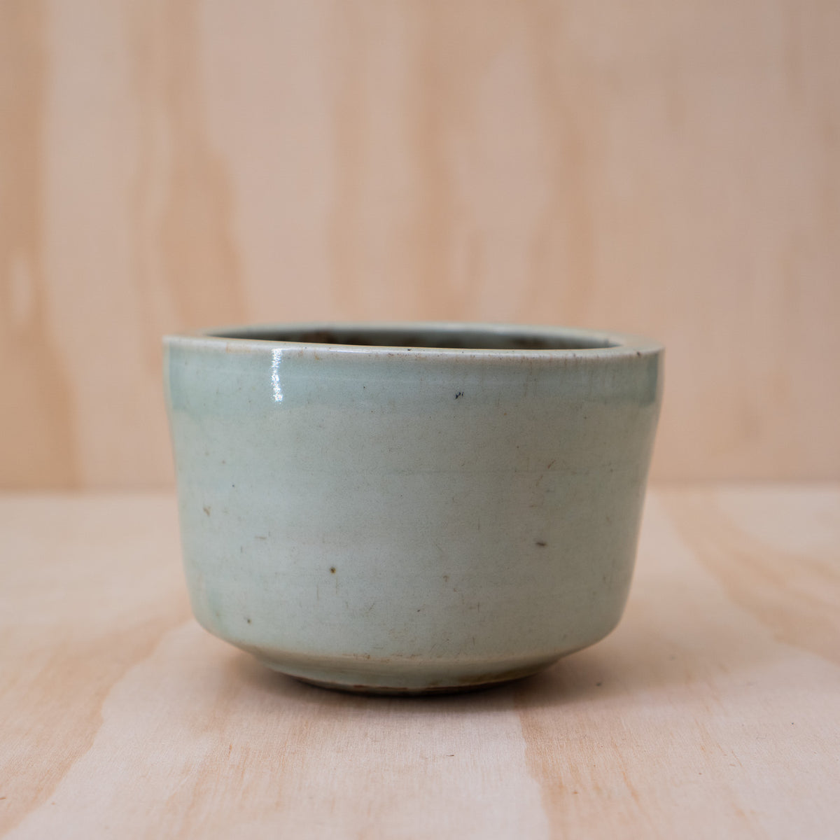 Antique Japanese Celadon Glazed Ceramic Koro Incense Burner