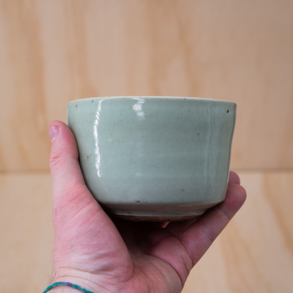 Antique Japanese Celadon Glazed Ceramic Koro Incense Burner