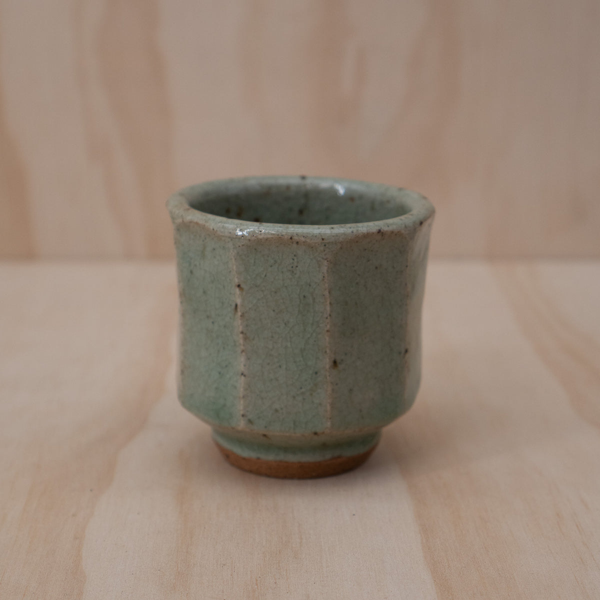 Vintage Japanese celadon glazed teacup