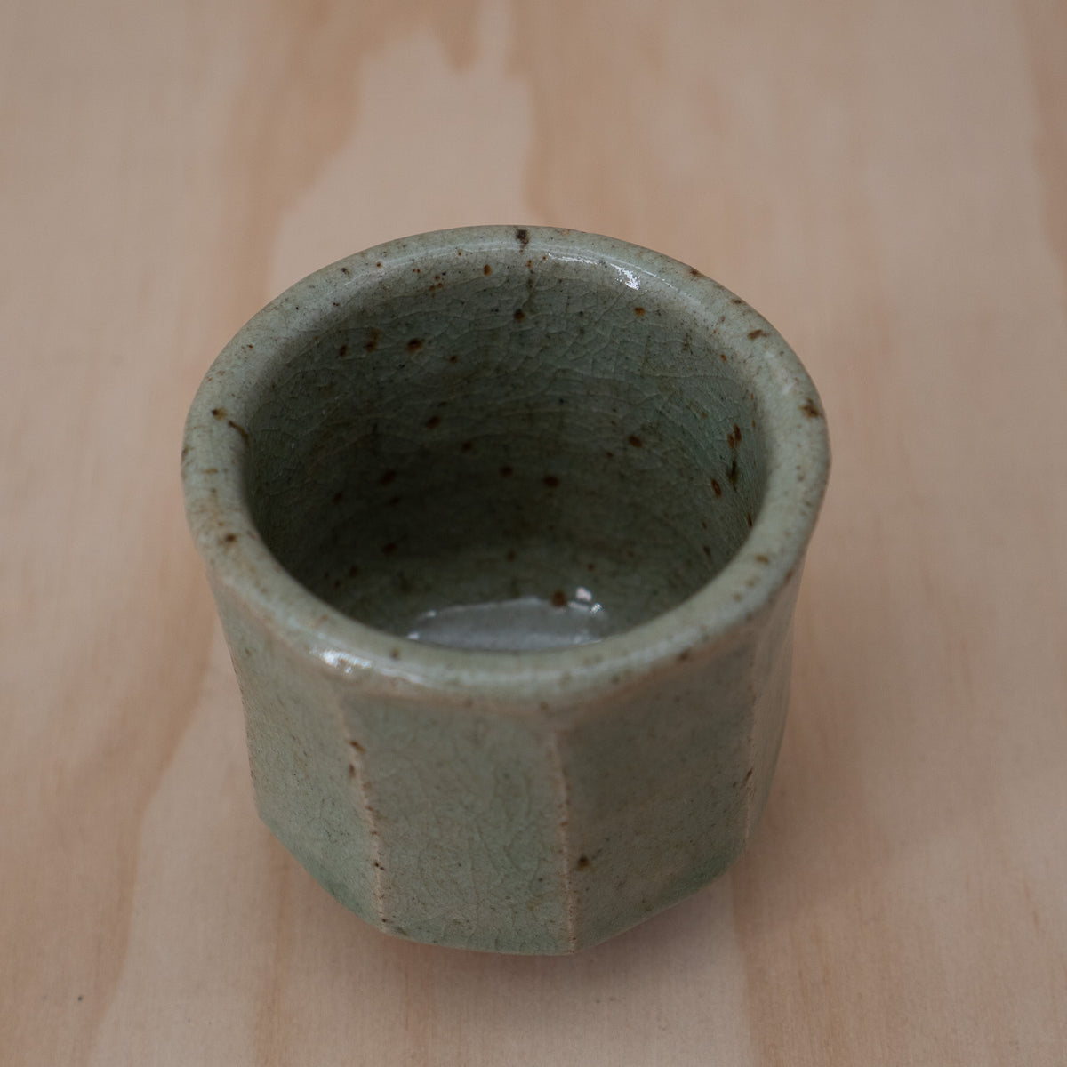 Vintage Japanese celadon glazed teacup