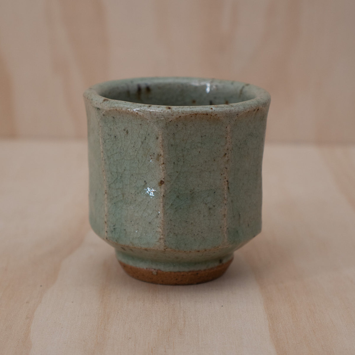 Vintage Japanese celadon glazed teacup