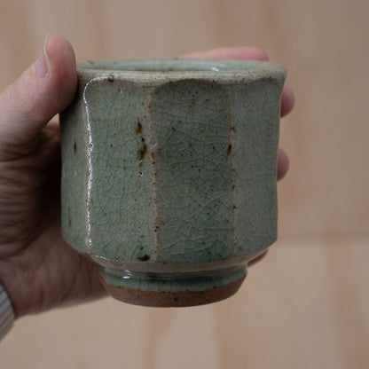 Vintage Japanese celadon glazed teacup