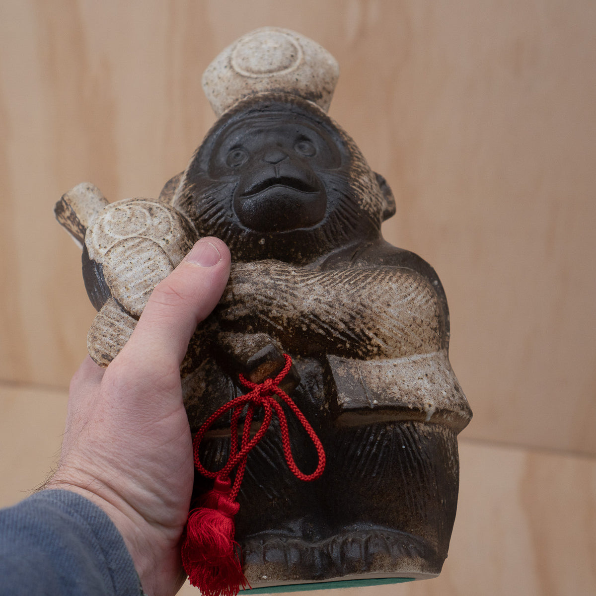 Vintage Japanese ceramic lucky monkey sculpture