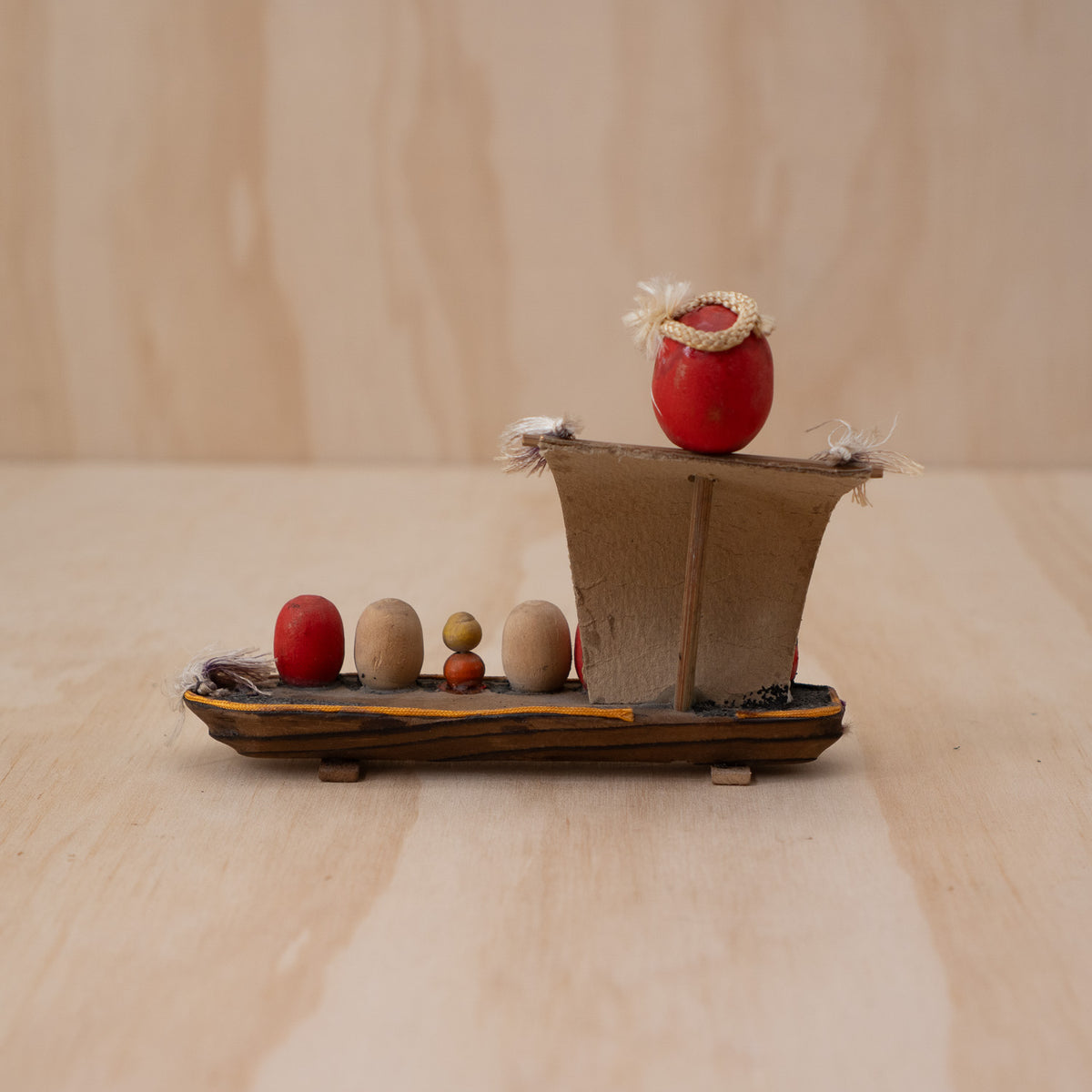 Vintage Japanese Folk Toy Takarabune Daruma Treasure Ship