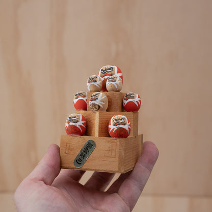 Vintage Japanese Darumas on a sake cups folk toy