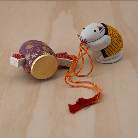Vintage Japanese Fabric Rat and Hammer Kimekomi doll