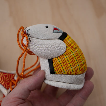 Vintage Japanese Fabric Rat and Hammer Kimekomi doll