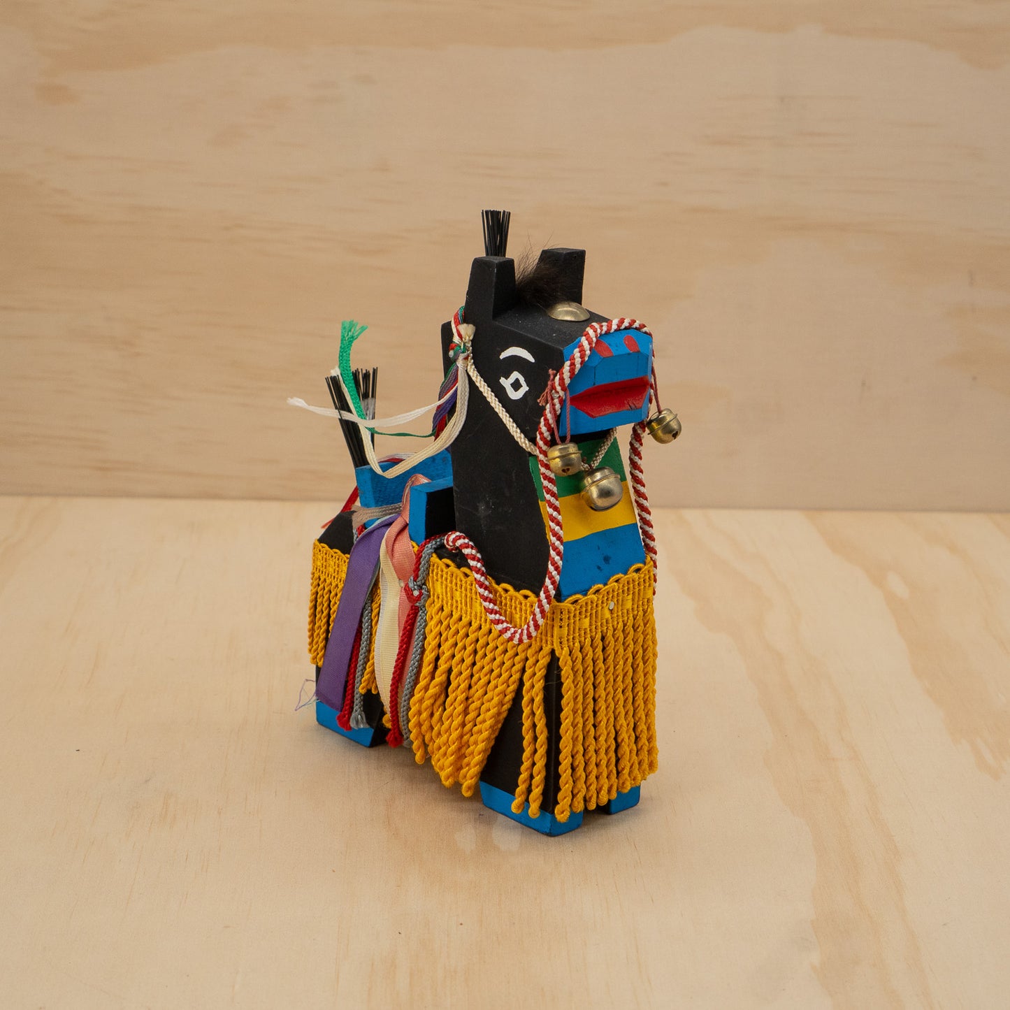 Vintage Japanese folk horse - Chagu Chagu Umakko - Black with tassles