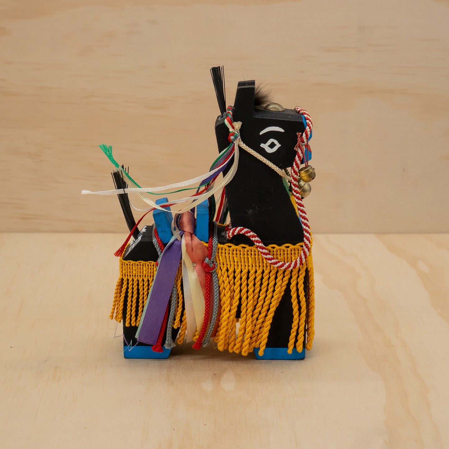Vintage Japanese folk horse - Chagu Chagu Umakko - Black with tassles