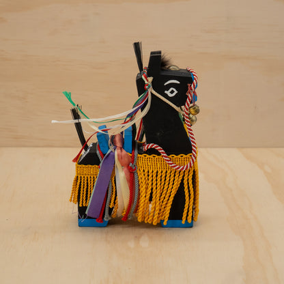 Vintage Japanese folk horse - Chagu Chagu Umakko - Black with tassles