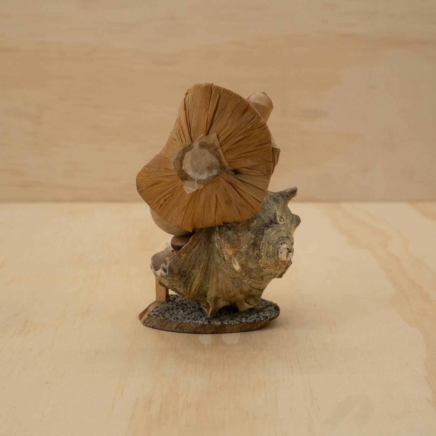 Vintage Japanese folk figure tanuki's in a shell