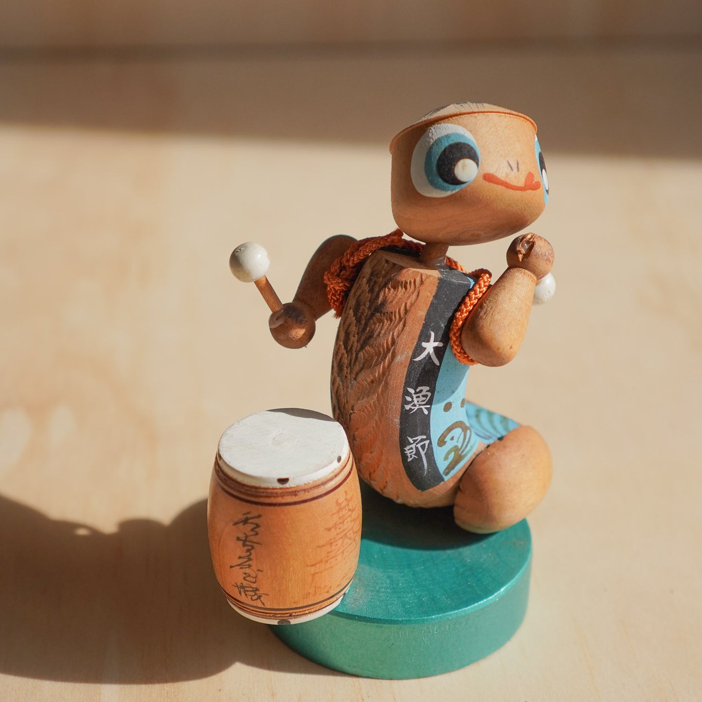 Vintage Japanese Drumming Kappa Folk art Souvenir from Aizu-Wakamatsu Castle