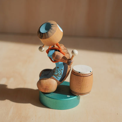 Vintage Japanese Drumming Kappa Folk art Souvenir from Aizu-Wakamatsu Castle