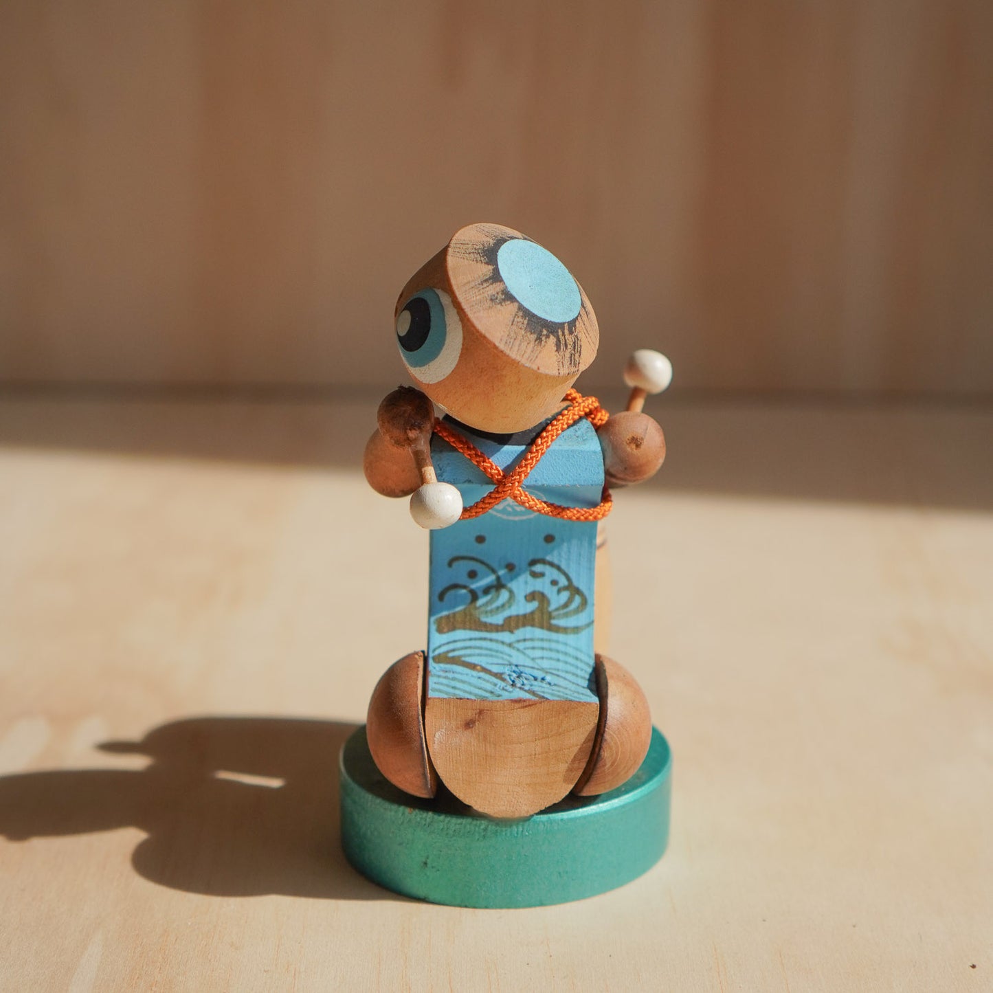 Vintage Japanese Drumming Kappa Folk art Souvenir from Aizu-Wakamatsu Castle