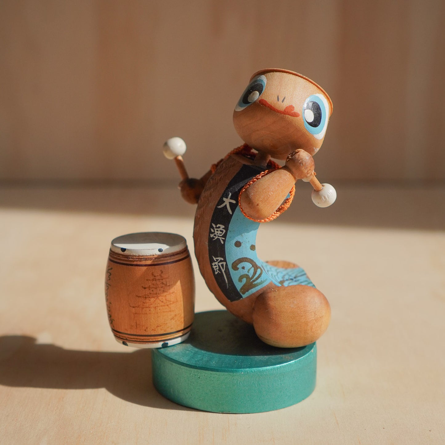 Vintage Japanese Drumming Kappa Folk art Souvenir from Aizu-Wakamatsu Castle