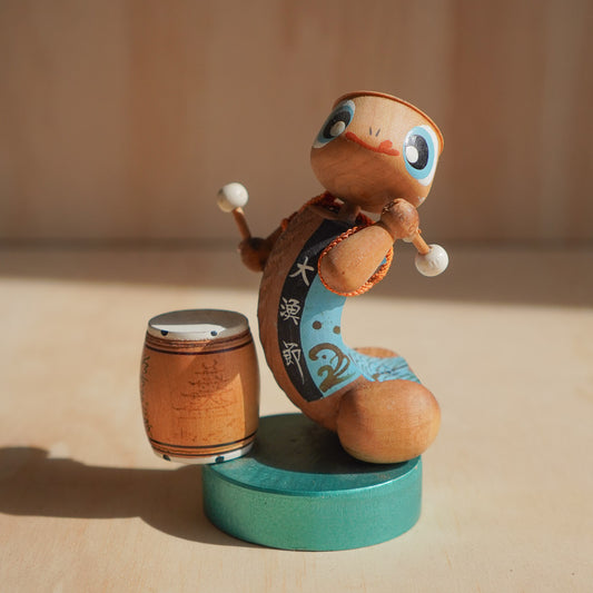 Vintage Japanese Drumming Kappa Folk art Souvenir from Aizu-Wakamatsu Castle