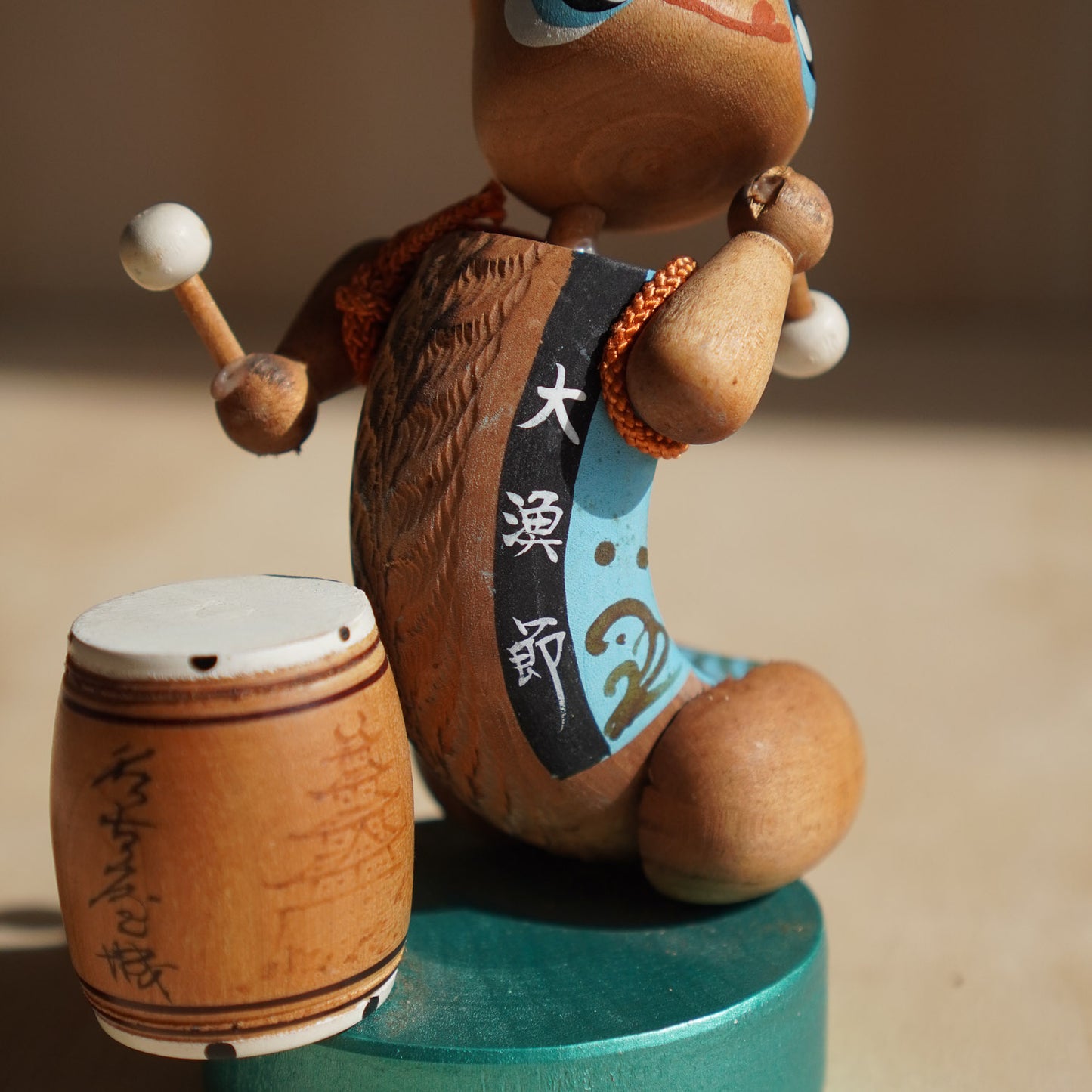 Vintage Japanese Drumming Kappa Folk art Souvenir from Aizu-Wakamatsu Castle