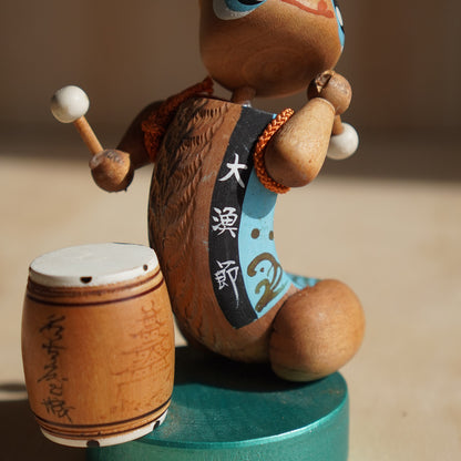 Vintage Japanese Drumming Kappa Folk art Souvenir from Aizu-Wakamatsu Castle