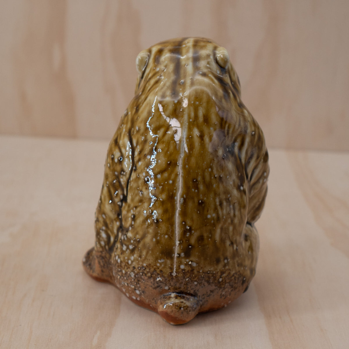 Vintage Japanese Glazed seated Monkey Statue