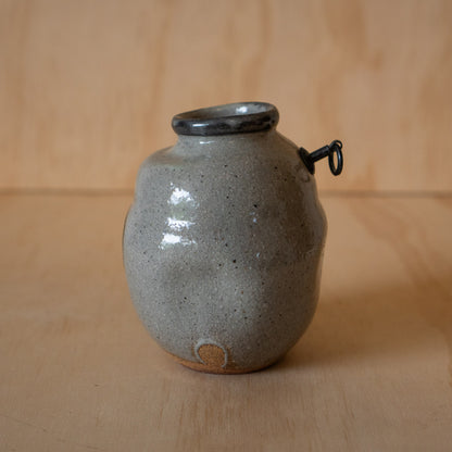 Vintage Japanese wall vase with Zen Enso design