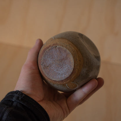 Vintage Japanese wall vase with Zen Enso design