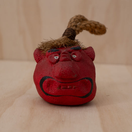 Vintage Japanese hand sculpted Clay Dorei Oni Bell