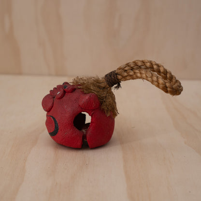 Vintage Japanese hand sculpted Clay Dorei Oni Bell