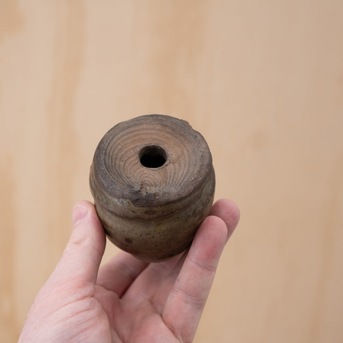 Vintage Japanese Spiral form Ceramic Wall vase - Bamboo Shoot