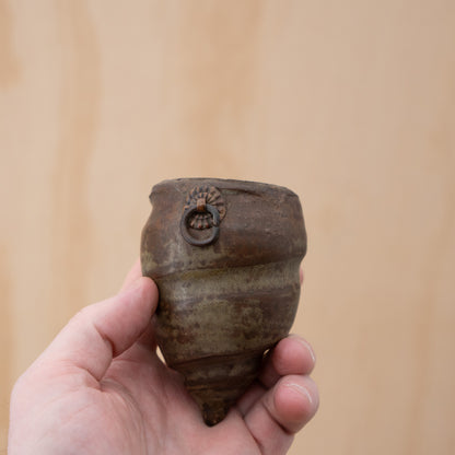 Vintage Japanese Spiral form Ceramic Wall vase - Bamboo Shoot