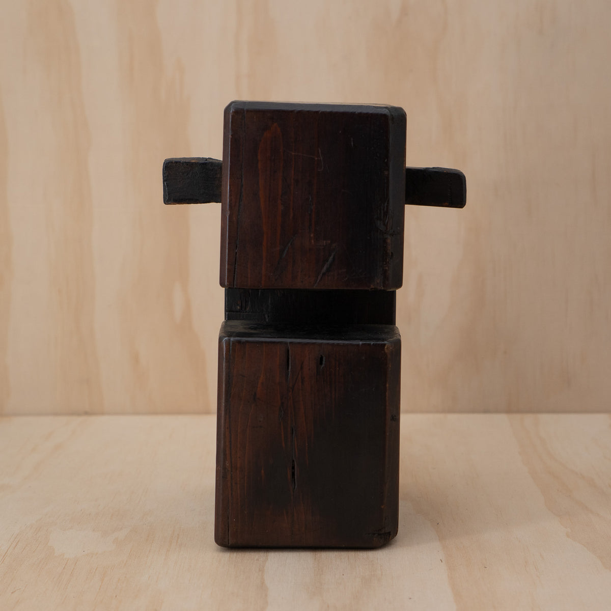 Antique Japanese Sugi Cedar Mingei square form Jizai Kagi Pot Hook