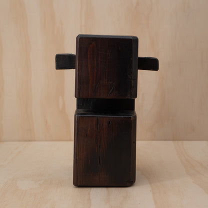 Antique Japanese Sugi Cedar Mingei square form Jizai Kagi Pot Hook