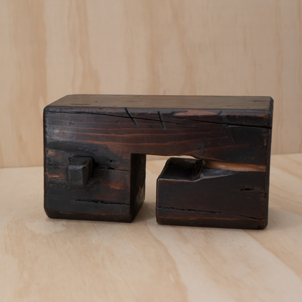 Antique Japanese Sugi Cedar Mingei square form Jizai Kagi Pot Hook