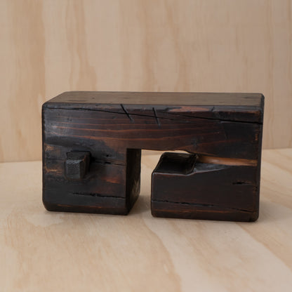 Antique Japanese Sugi Cedar Mingei square form Jizai Kagi Pot Hook