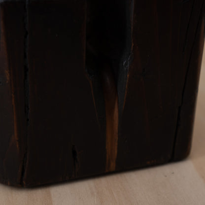 Antique Japanese Sugi Cedar Mingei square form Jizai Kagi Pot Hook