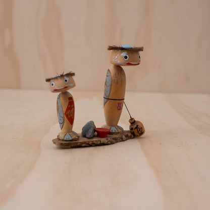 Vintage Japanese Yokai Folk art Souvenir of two Kappa