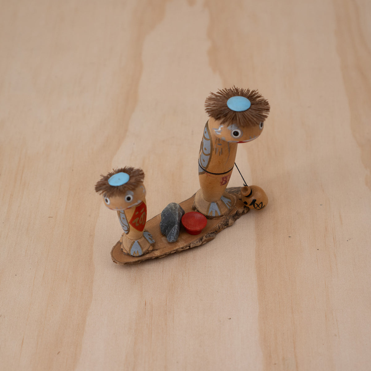 Vintage Japanese Yokai Folk art Souvenir of two Kappa