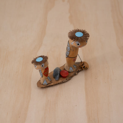 Vintage Japanese Yokai Folk art Souvenir of two Kappa