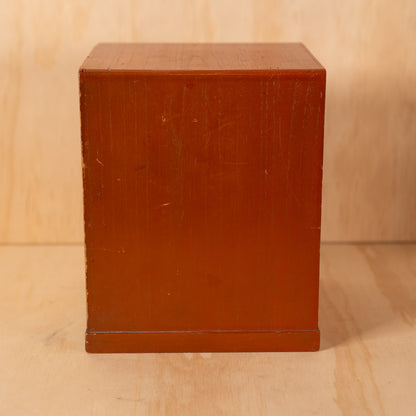 Vintage Japanese Lacquered Haribako Sewing box with Silver Leaf