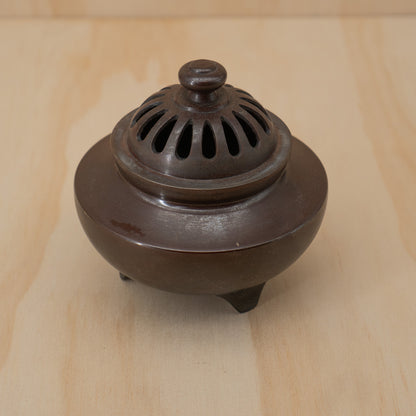 Vintage Japanese Brass Lidded Koro Incense Burner