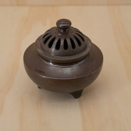Vintage Japanese Brass Lidded Koro Incense Burner