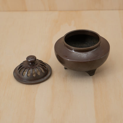 Vintage Japanese Brass Lidded Koro Incense Burner