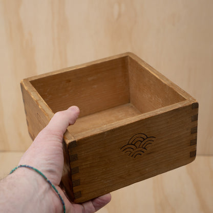 Vintage Japanese Sugi Wood Masu Box Rice Measure - gogomasu