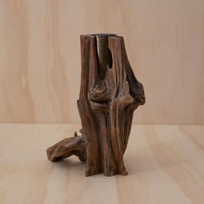 Vintage Japanese Natural Weathered Wood Ikebana vase