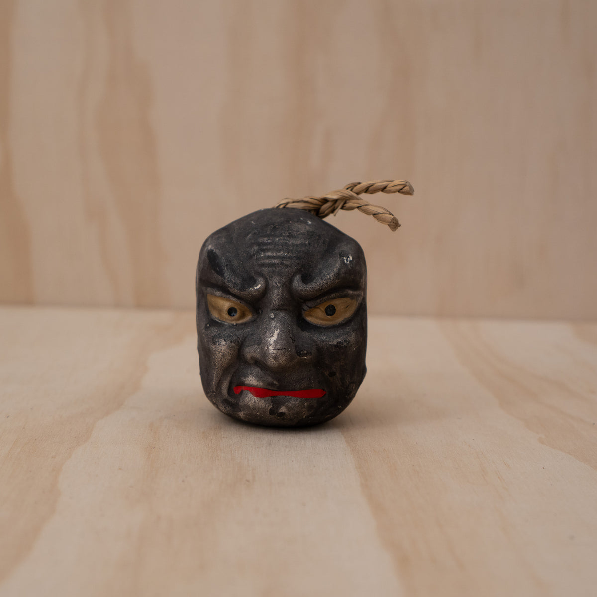 Vintage Japanese Clay Dorei Nio Guardian head Bell